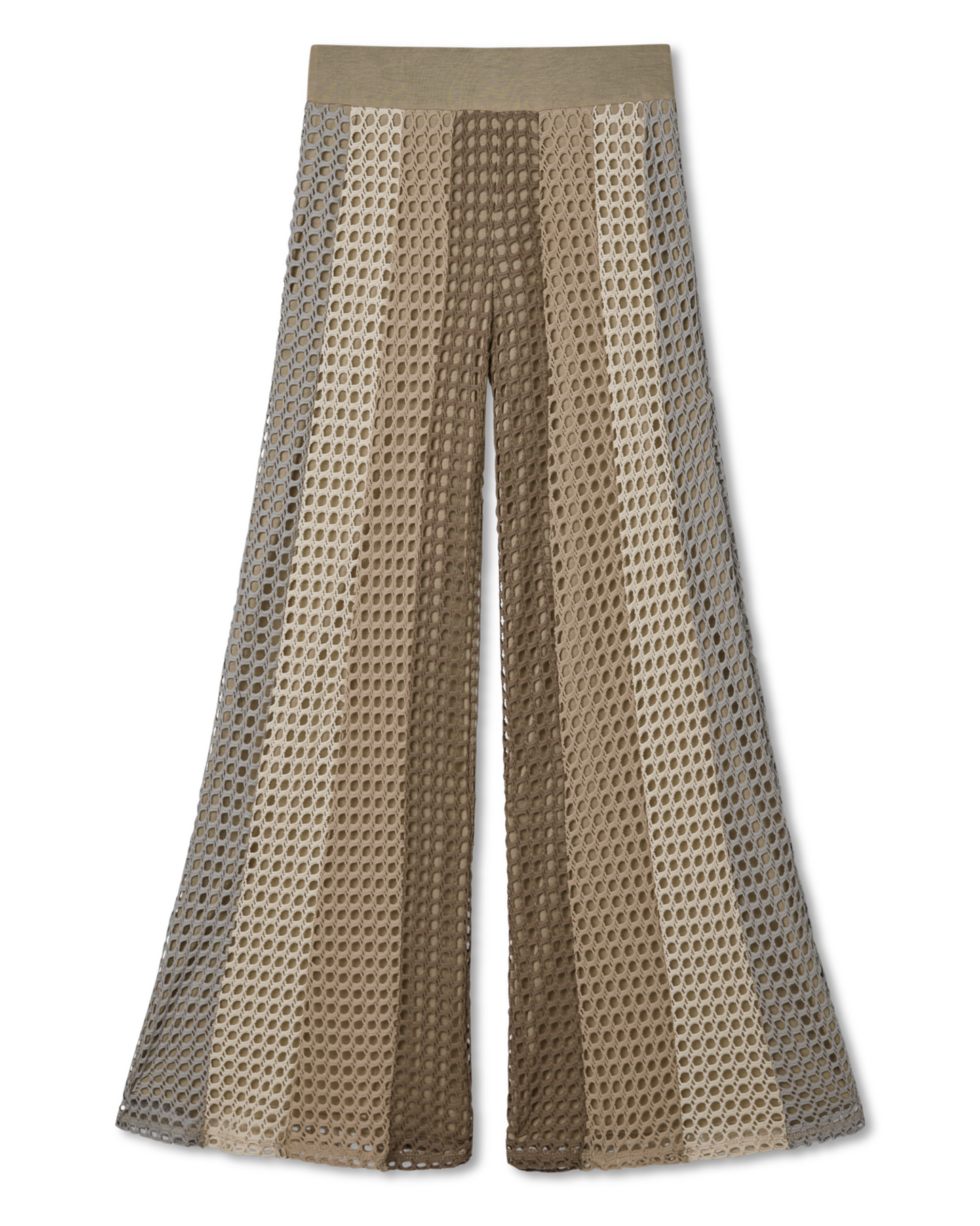 flare pants, bark combination, shades of brown, white, oatmeal, linen, ivory, grey, greige, beige. crochet, elbow sleeves, color block, stripes, lining, tank top