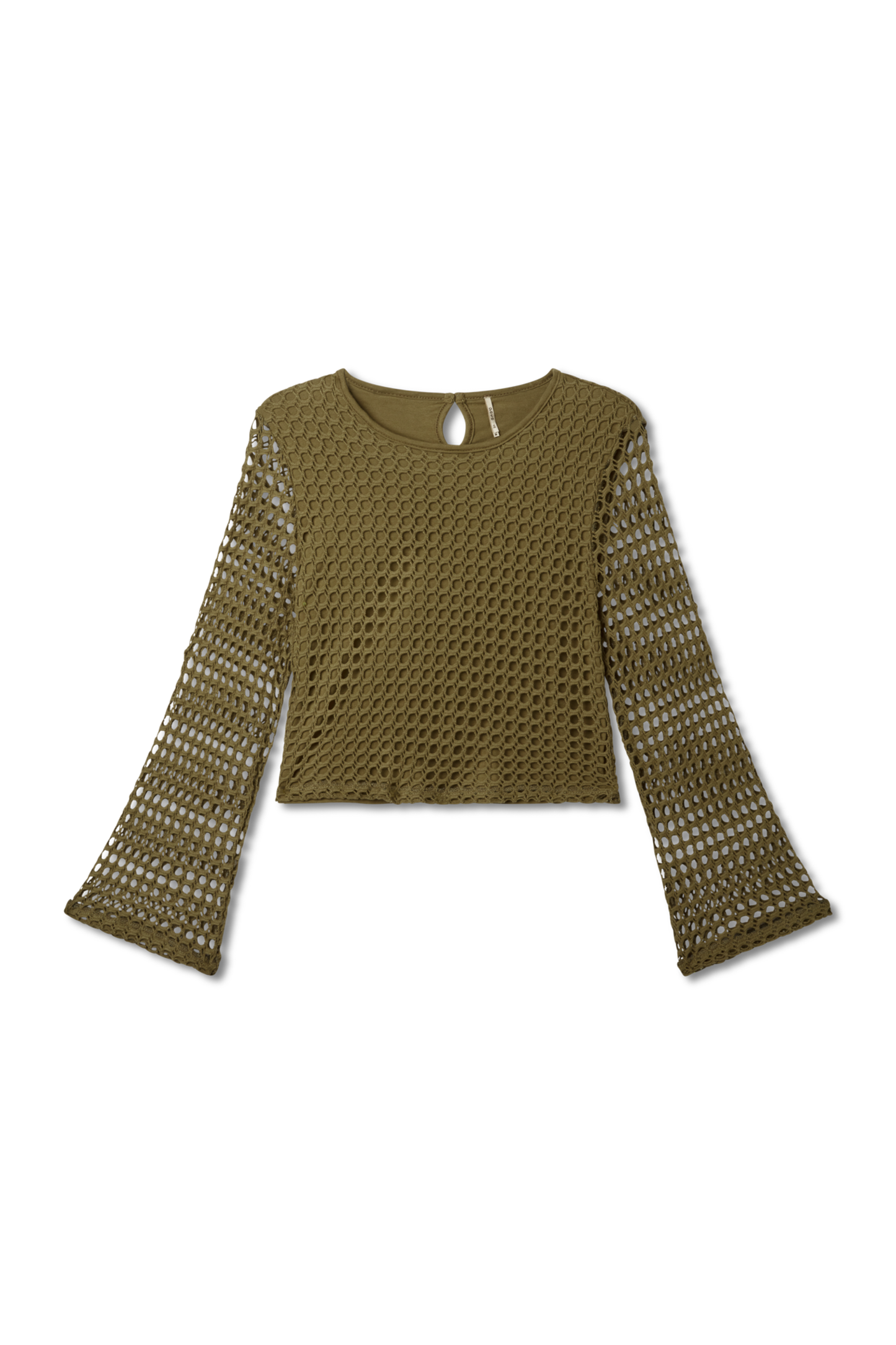 Bell Sleeve Crochet Crop Top