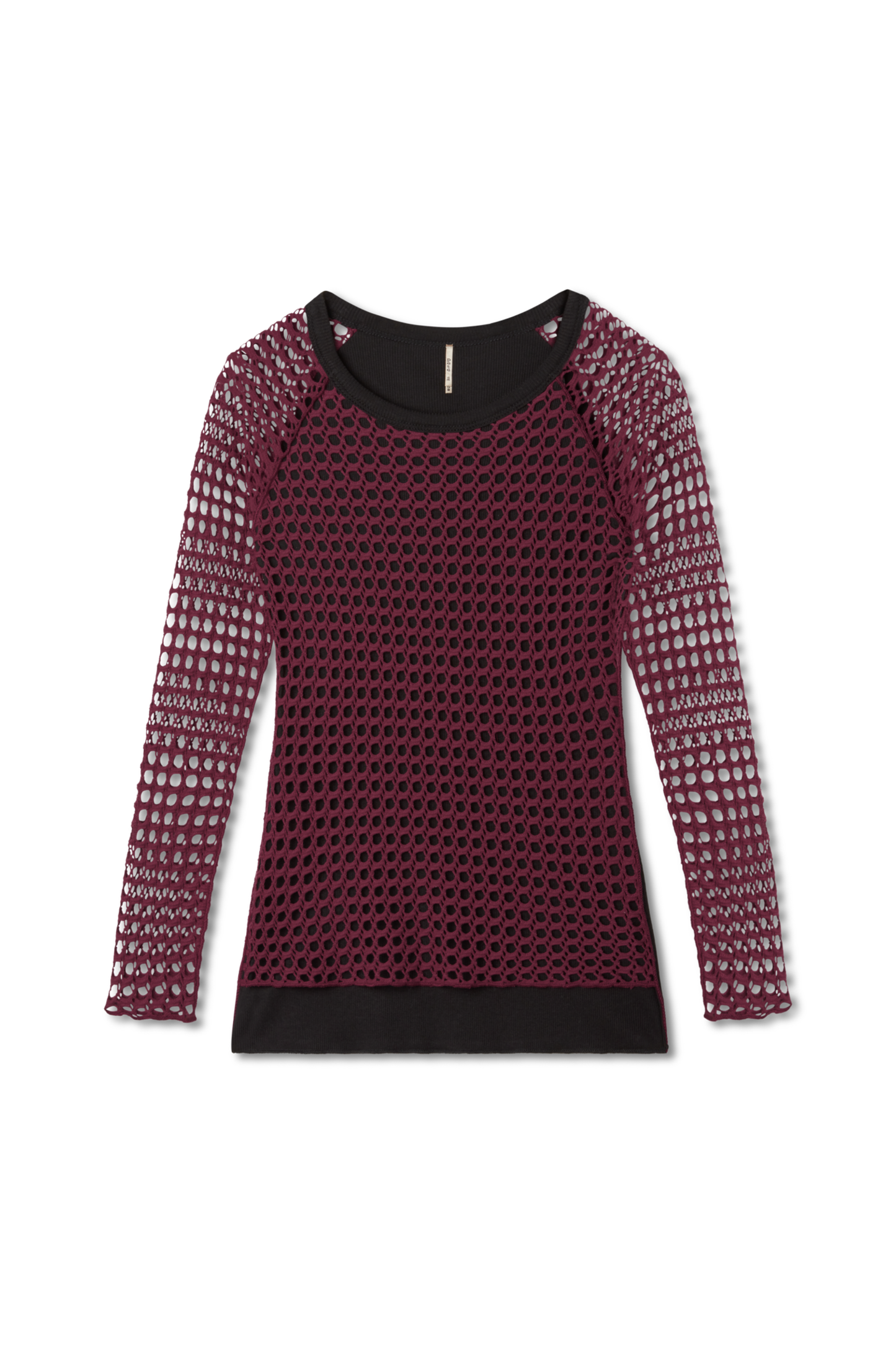 Long Sleeve Crochet Front Top