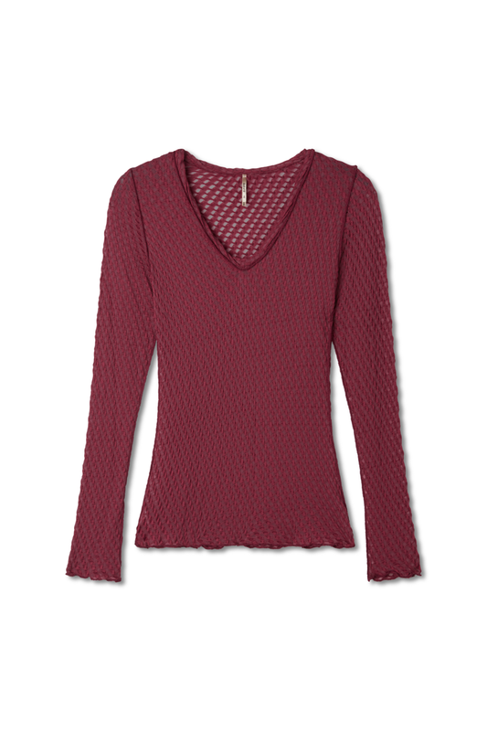 V-Neck Jacquard Top