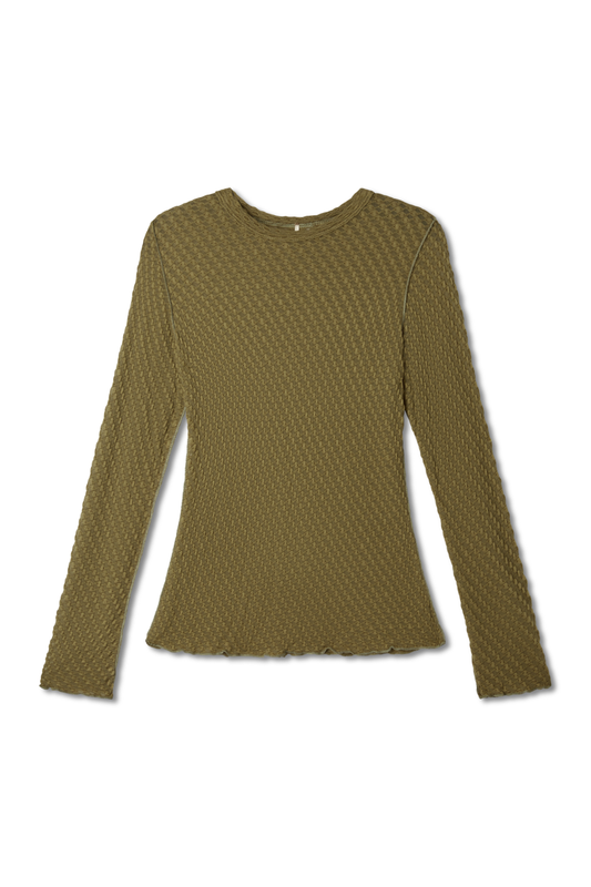 Crew Neck Jacquard Top