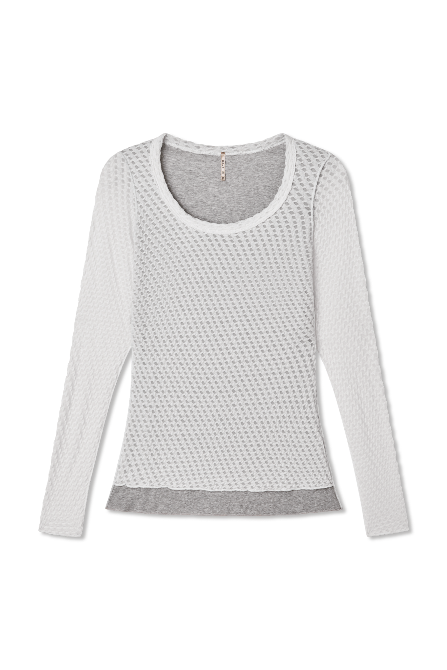 Scoop Neck Jacquard Top with Lining