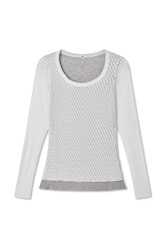 Scoop Neck Jacquard Top with Lining