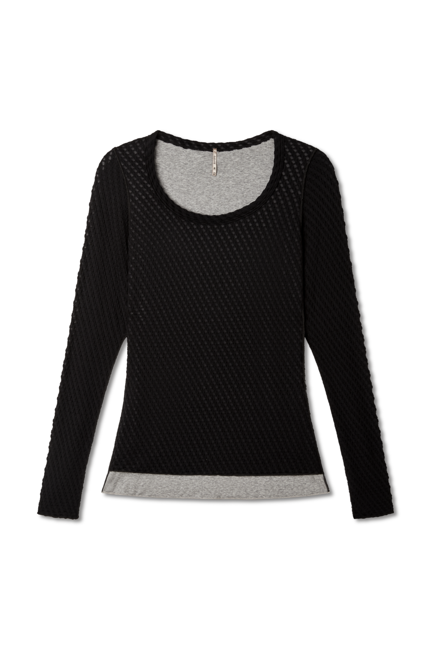 Scoop Neck Jacquard Top with Lining