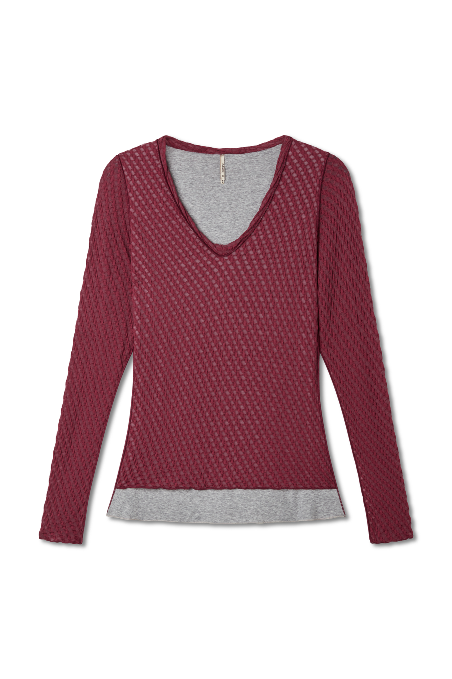 V-Neck Jacquard Top with Lining