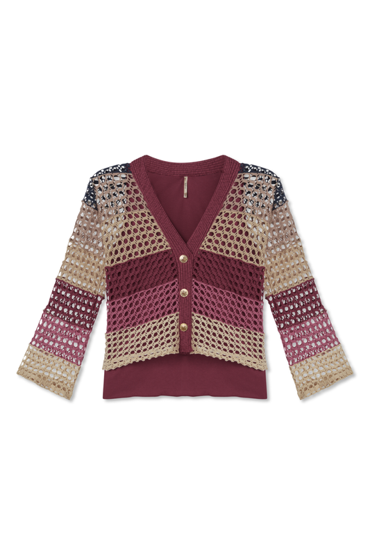 Crochet Color Block Cardigan