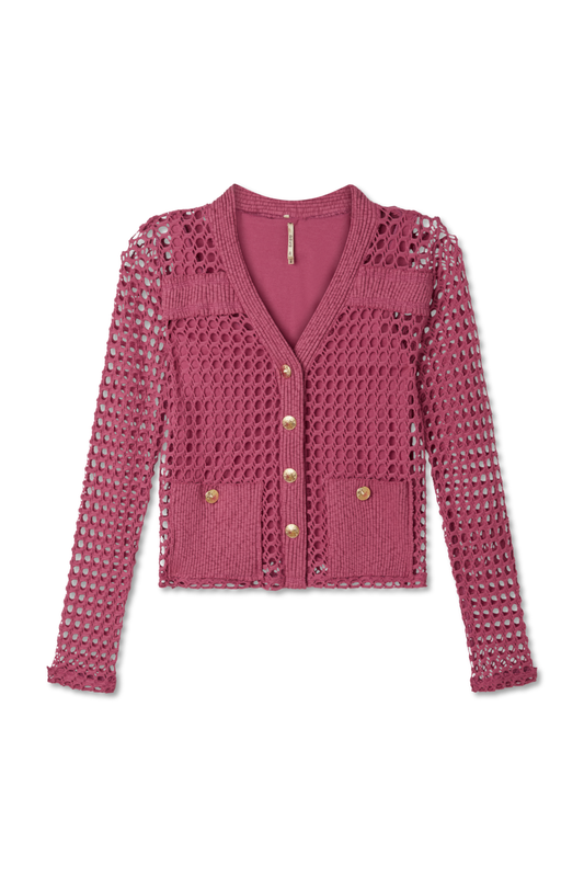 V Neck Crochet Cardigan