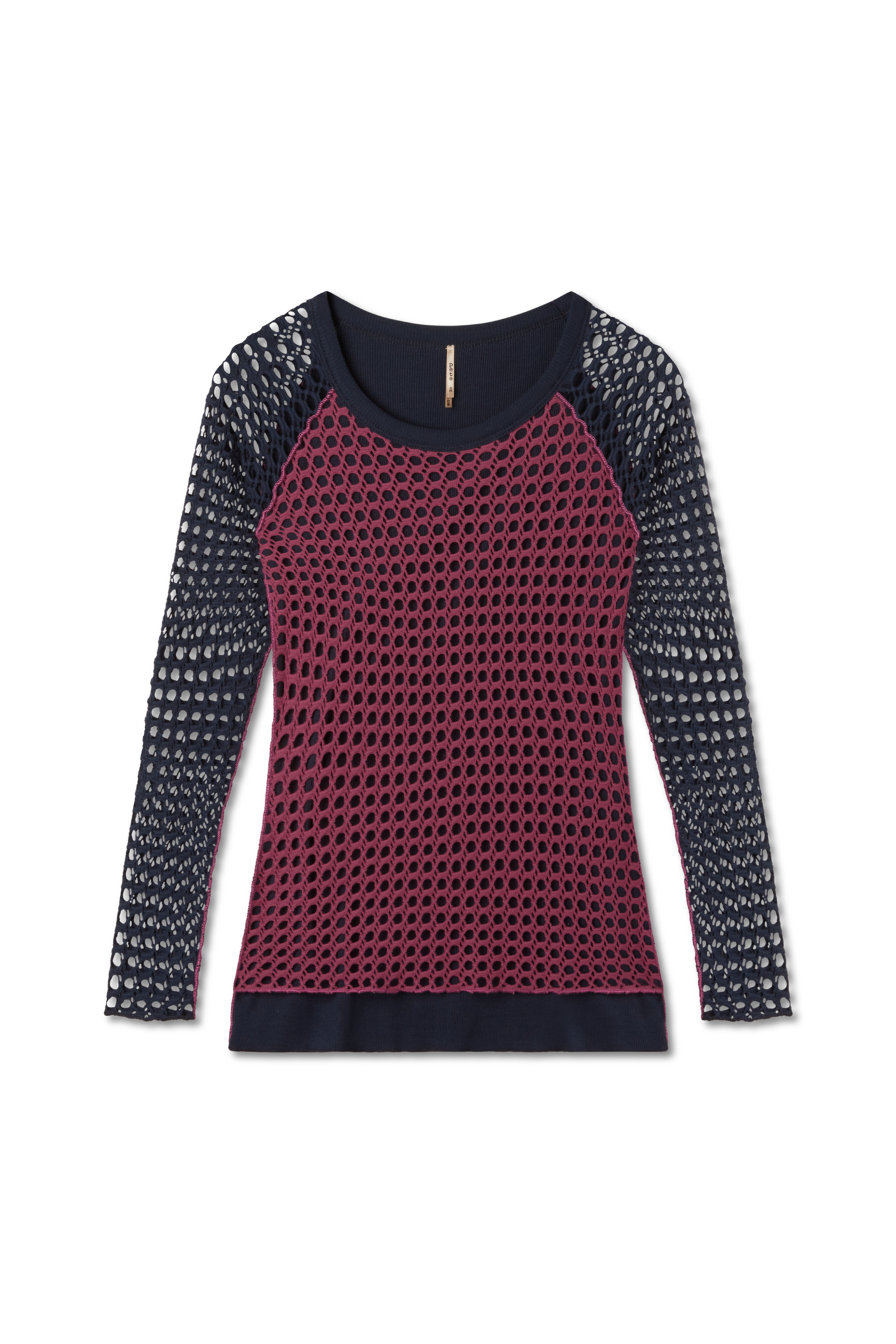 Long Sleeve Crochet Front Top